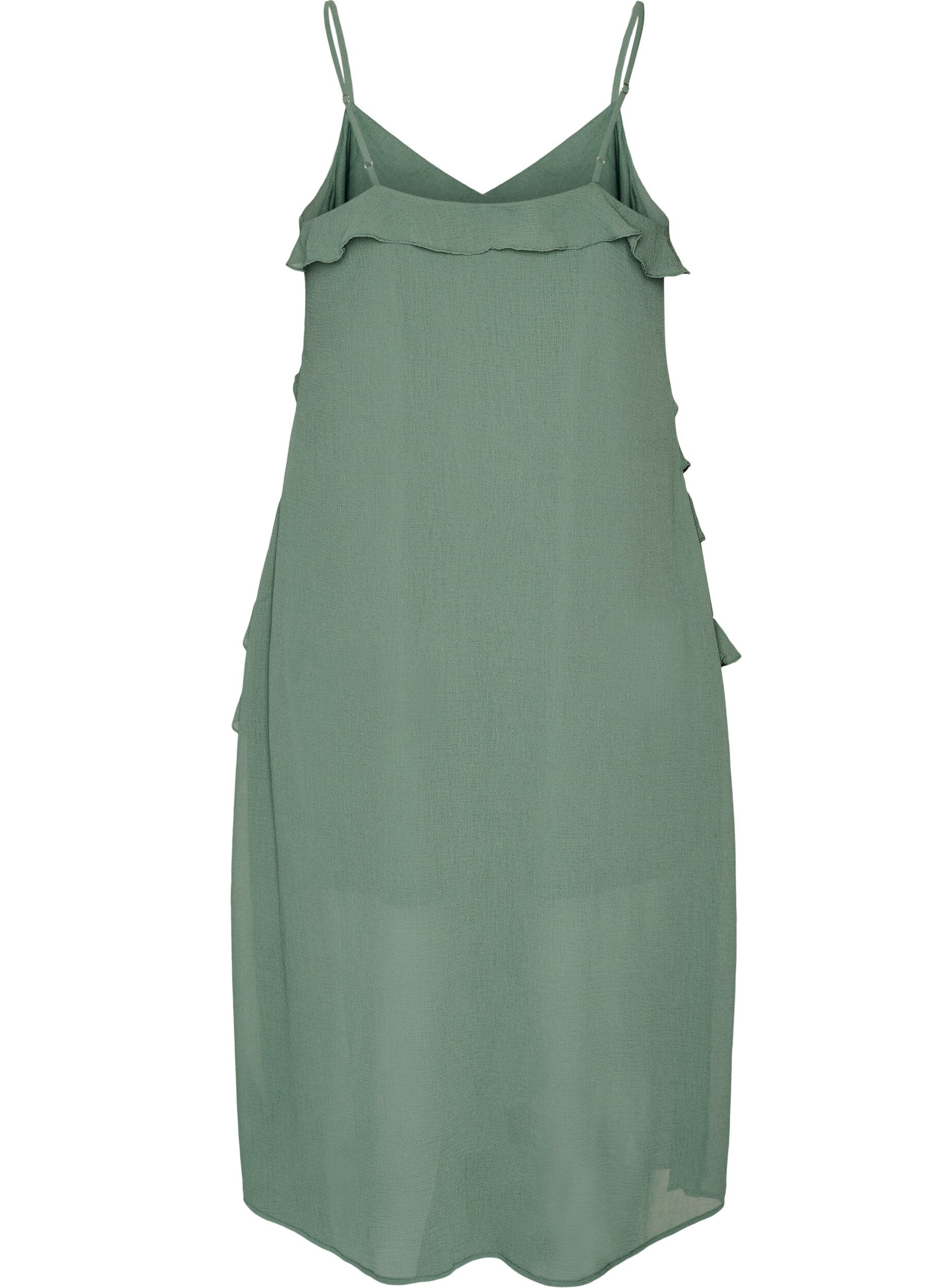 ZizziRobe en mousseline avec volants asym&eacute;triques, Vert, Packshot image number 1