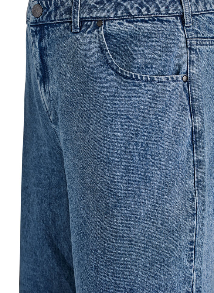 Jean coupe ample avec coutures apparentes, Bleu Clair, Packshot image number 2