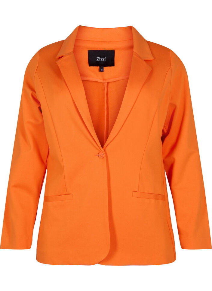 Blazer simple avec bouton et poches décoratives, Mandarin Orange, Packshot image number 0