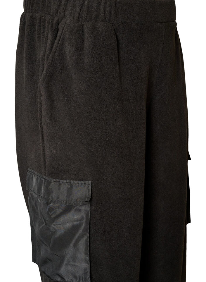Jogging en molleton avec poches cargo, Noir, Packshot image number 2