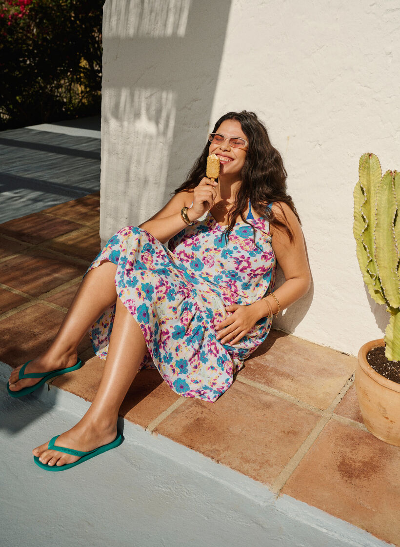 Robe d'été à bretelles en viscose, Multi Flower AOP, Image image number 0