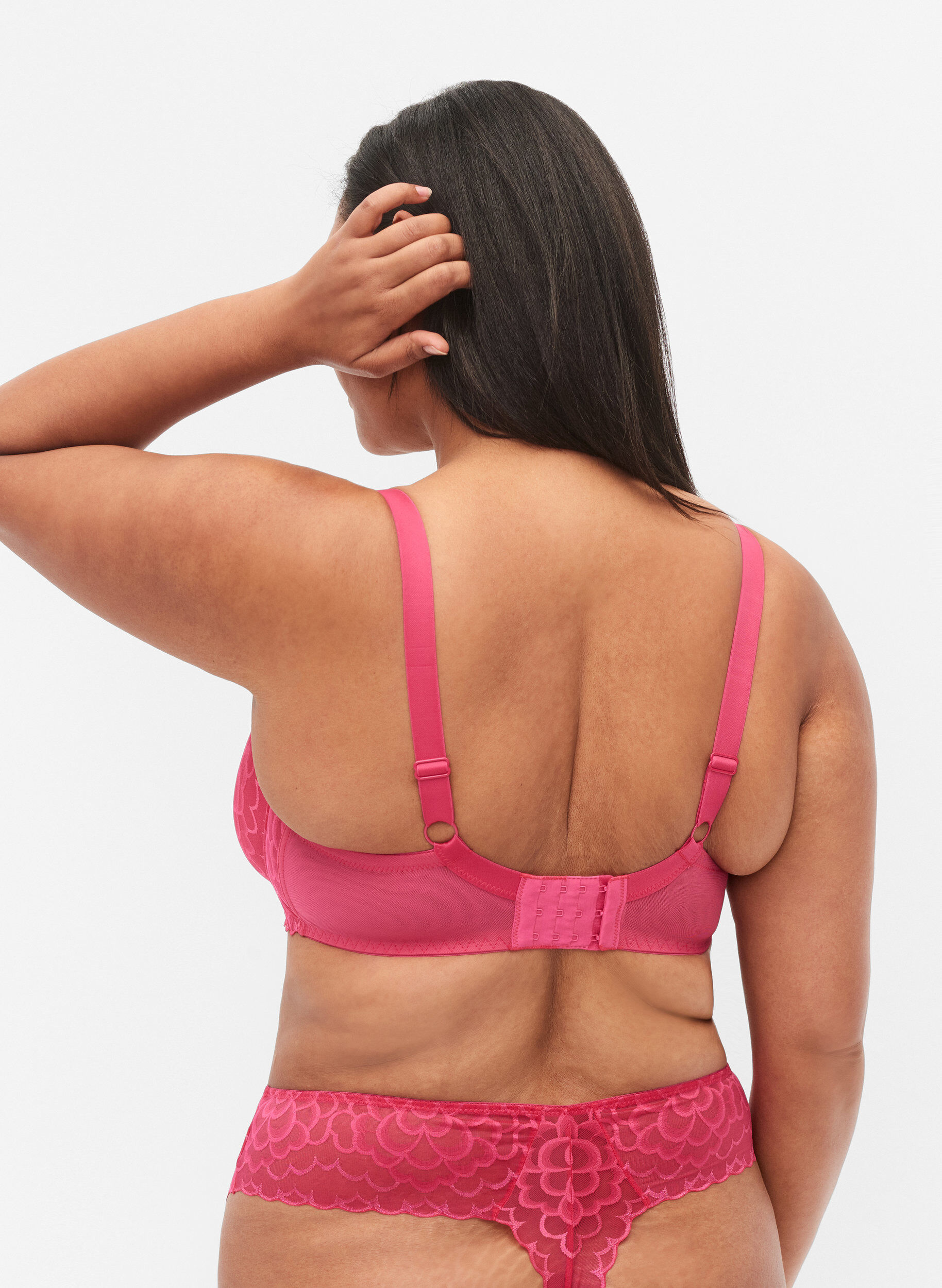 Zizzi Soutien-gorge avec armature et dentelle, Rose, Model image number 1