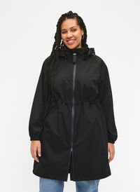 Manteau fonctionnel avec poches et capuche, Black, Model