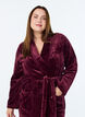 Peignoir en velours doux avec poches, Bordeaux fonc&eacute;, Model image number 2