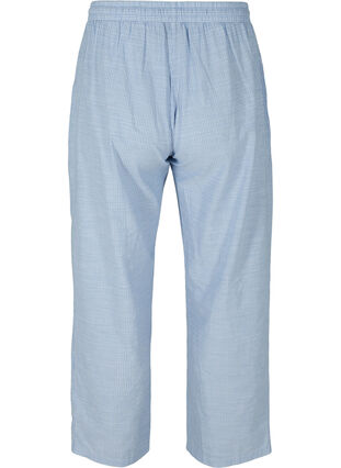 Pantalon de nuit ample à rayures et en coton, White/Blue Stripe, Packshot image number 1