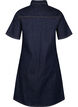 Robe en denim avec manches courtes et poches de poitrine, Dark Blue Denim, Packshot image number 1