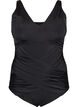 Maillot de bain &agrave; d&eacute;tail crois&eacute; en drap&eacute;, Noir, Packshot image number 0