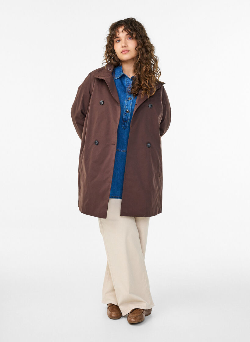 Veste de printemps hydrofuge avec coupe en A, Marron, Model image number 1
