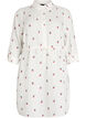 Robe chemise en mousseline de coton avec motifs brod&eacute;s, Vanille, Packshot image number 0