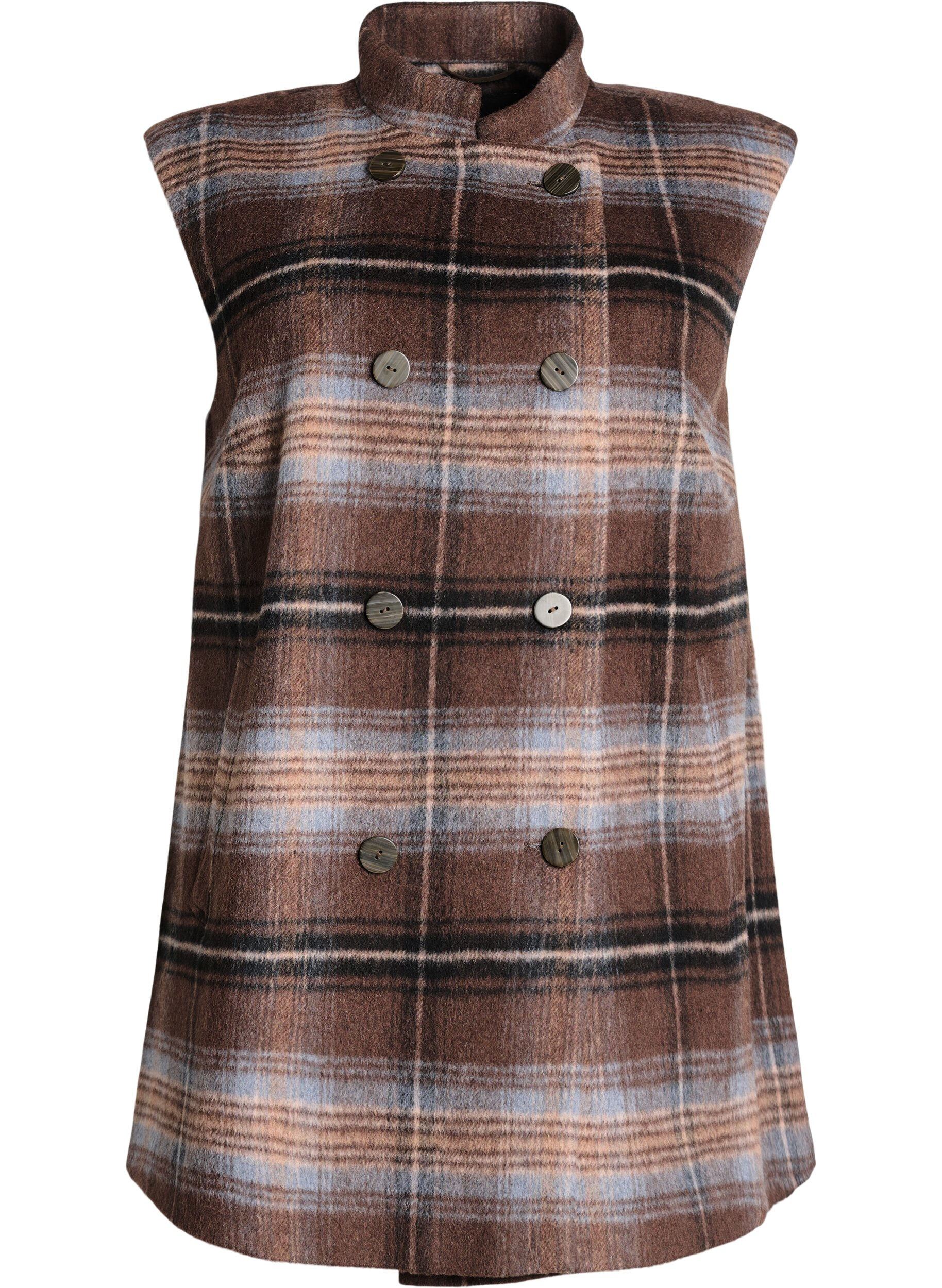 Gilet long &agrave; carreaux