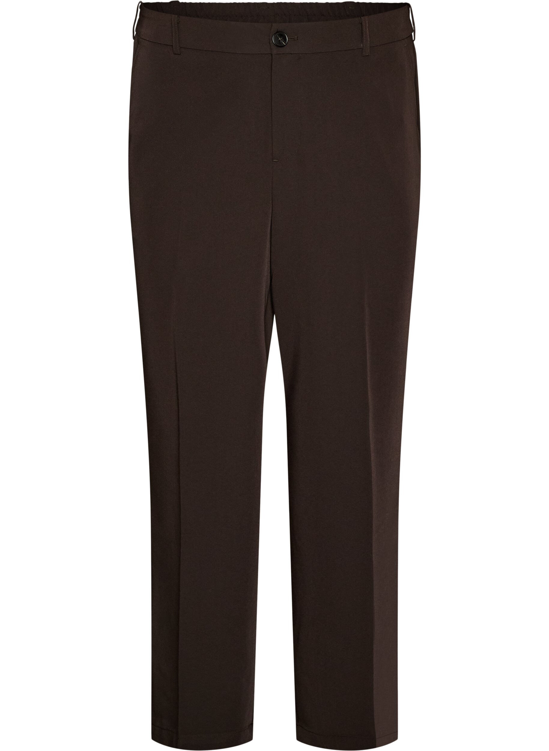 ZizziPantalon de tailleur taille haute avec plis marqu&eacute;s, Marron, Packshot image number 0