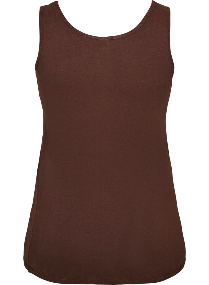 Haut basic uni en coton, Marron, Packshot image number 1