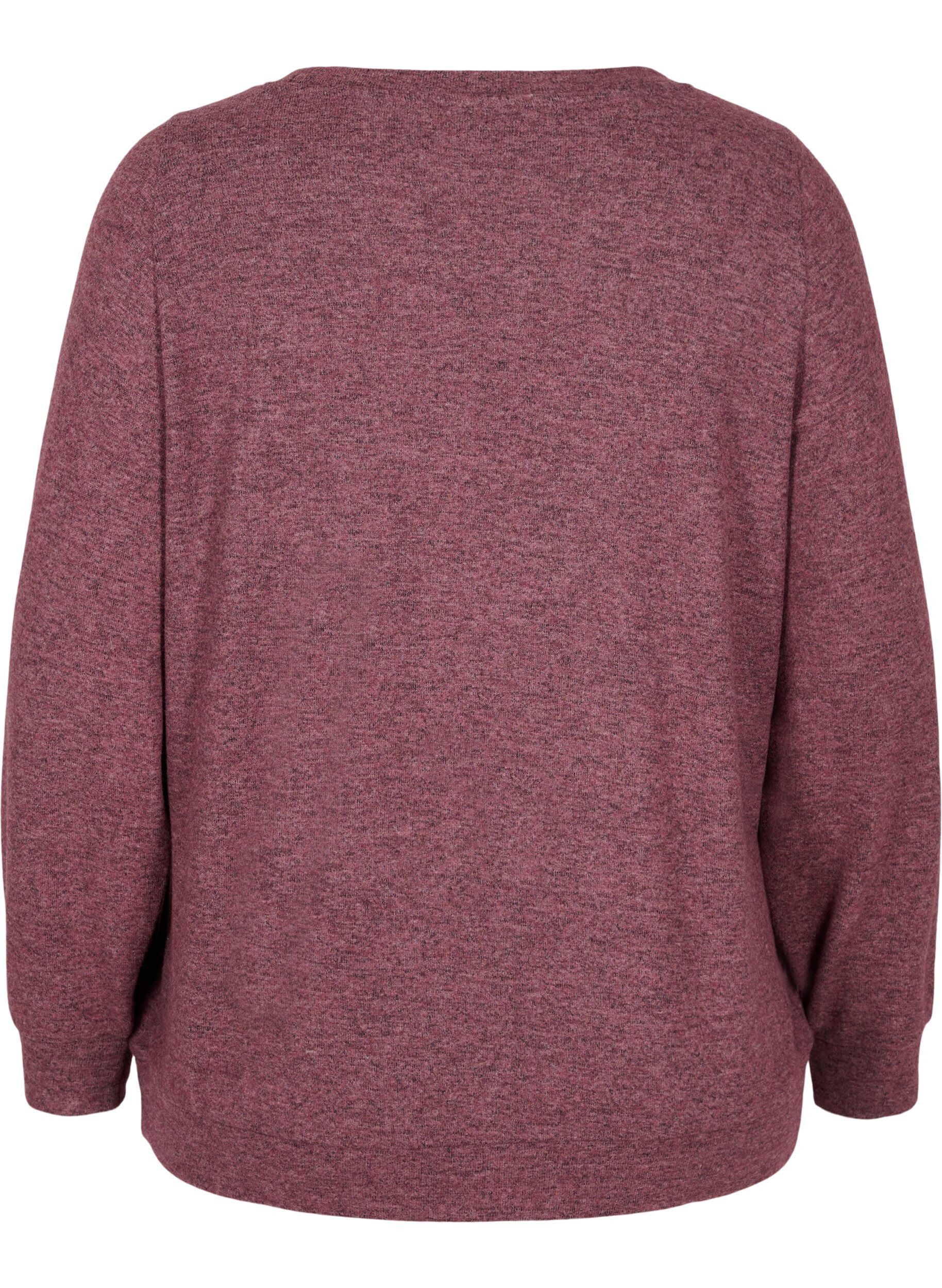 Zizzi Pull en viscose m&eacute;lang&eacute;e chin&eacute;e, Port Royal Mel, Packshot image number 1