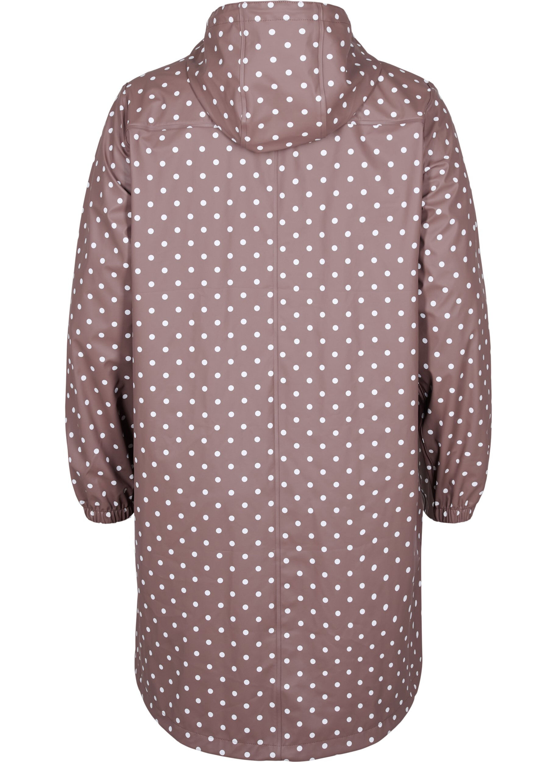 Zizzi Veste de pluie &agrave; pois avec capuche, Iron W/White dot, Packshot image number 1