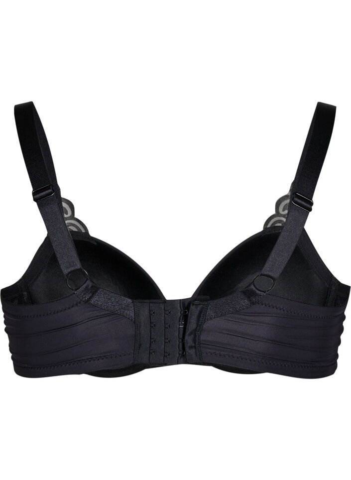 Soutien-gorge moulé avec motif en velours, Noir, Packshot image number 1