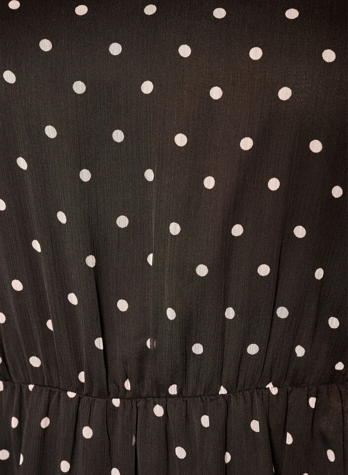 Robe en mousseline &agrave; pois et manches longues, Marron, Packshot image number 2