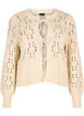 Cardigan en maille avec liens et motifs ajourés, Birch, Packshot image number 0