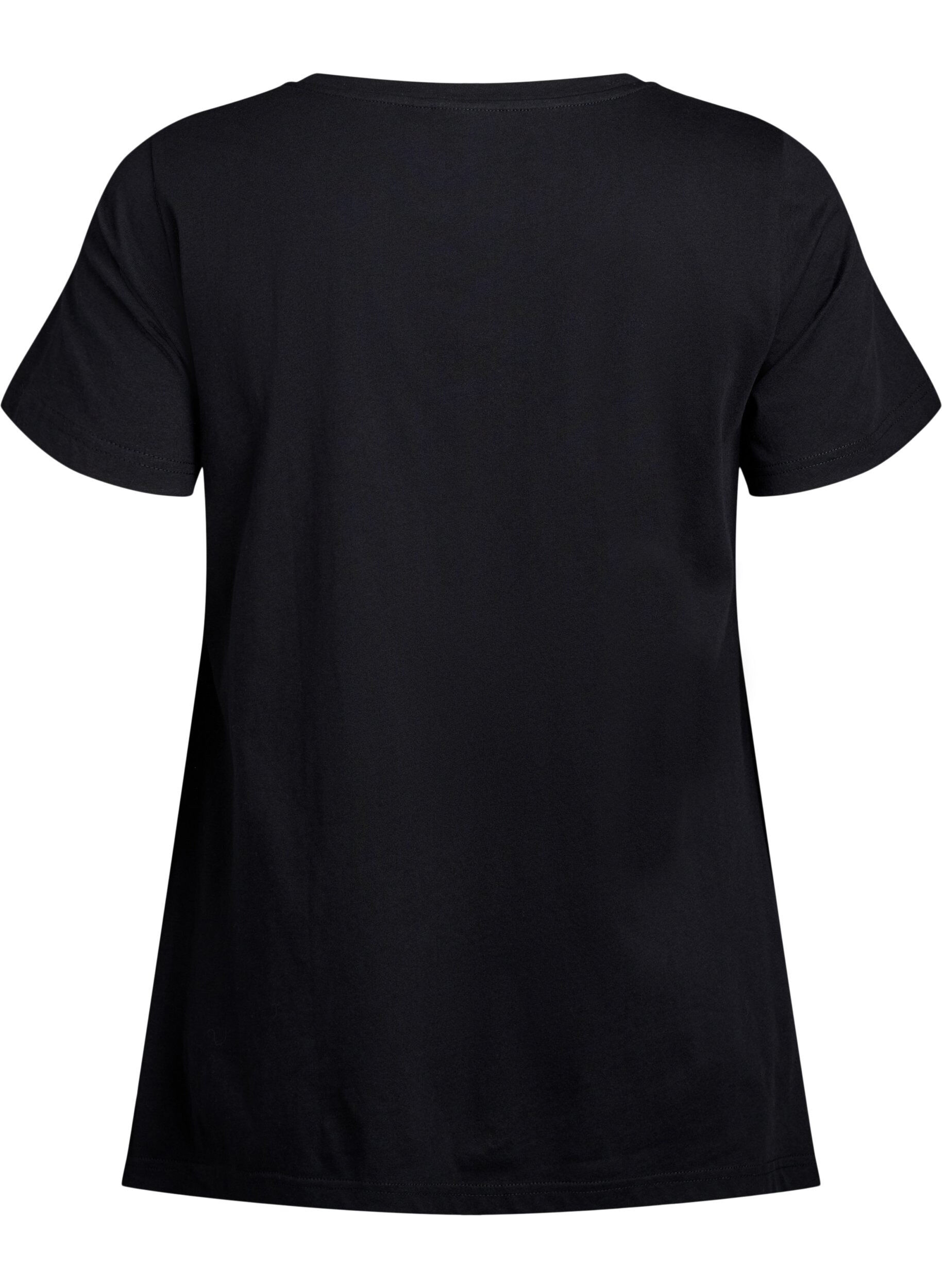 ZizziT-shirt &agrave; col rond et coupe &eacute;vas&eacute;e, Noir, Packshot image number 1