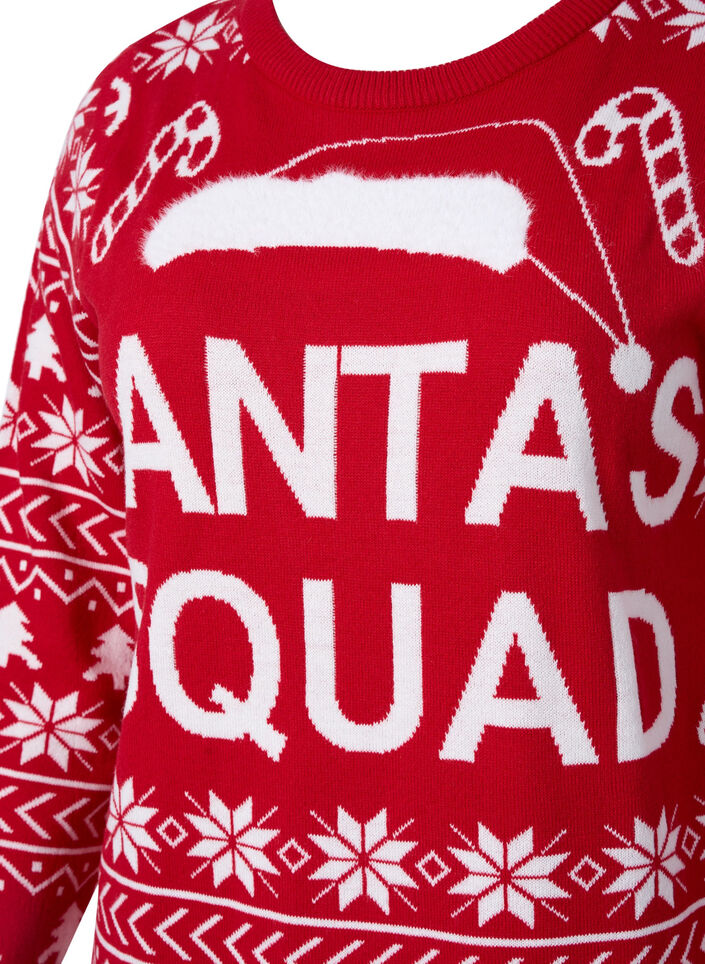 Pull avec motif de Noël, Tango Red, Packshot image number 2