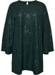 Robe courte en sequins &agrave; la coupe trap&egrave;ze, Vert fonc&eacute;, Packshot image number 0