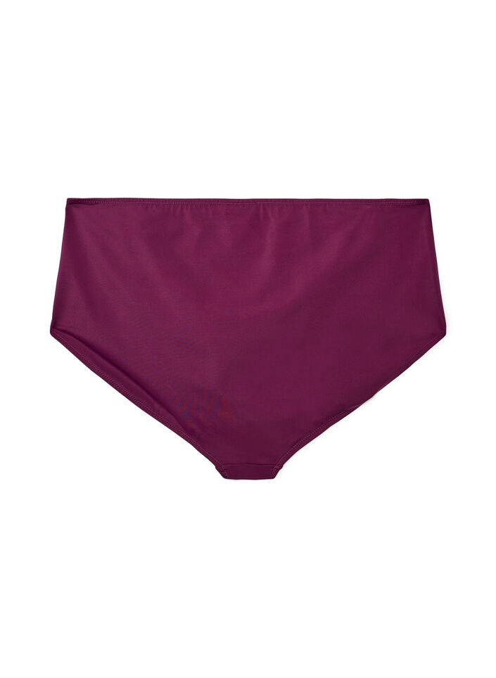 Culotte de bikini taille haute avec drap&eacute;, Violet, Packshot image number 1