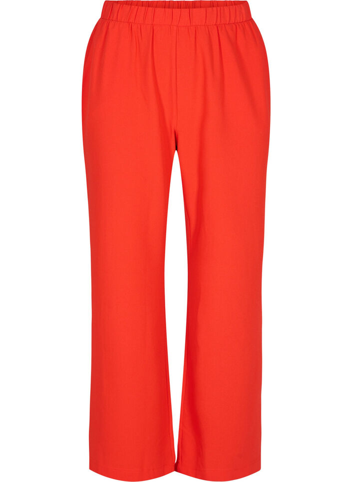Pantalon évasé avec taille élastiquée, Rouge, Packshot image number 0