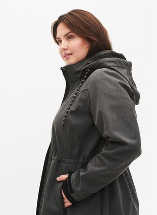 Veste Softshell avec capuche amovible, Dark Grey Melange, Model image number 2