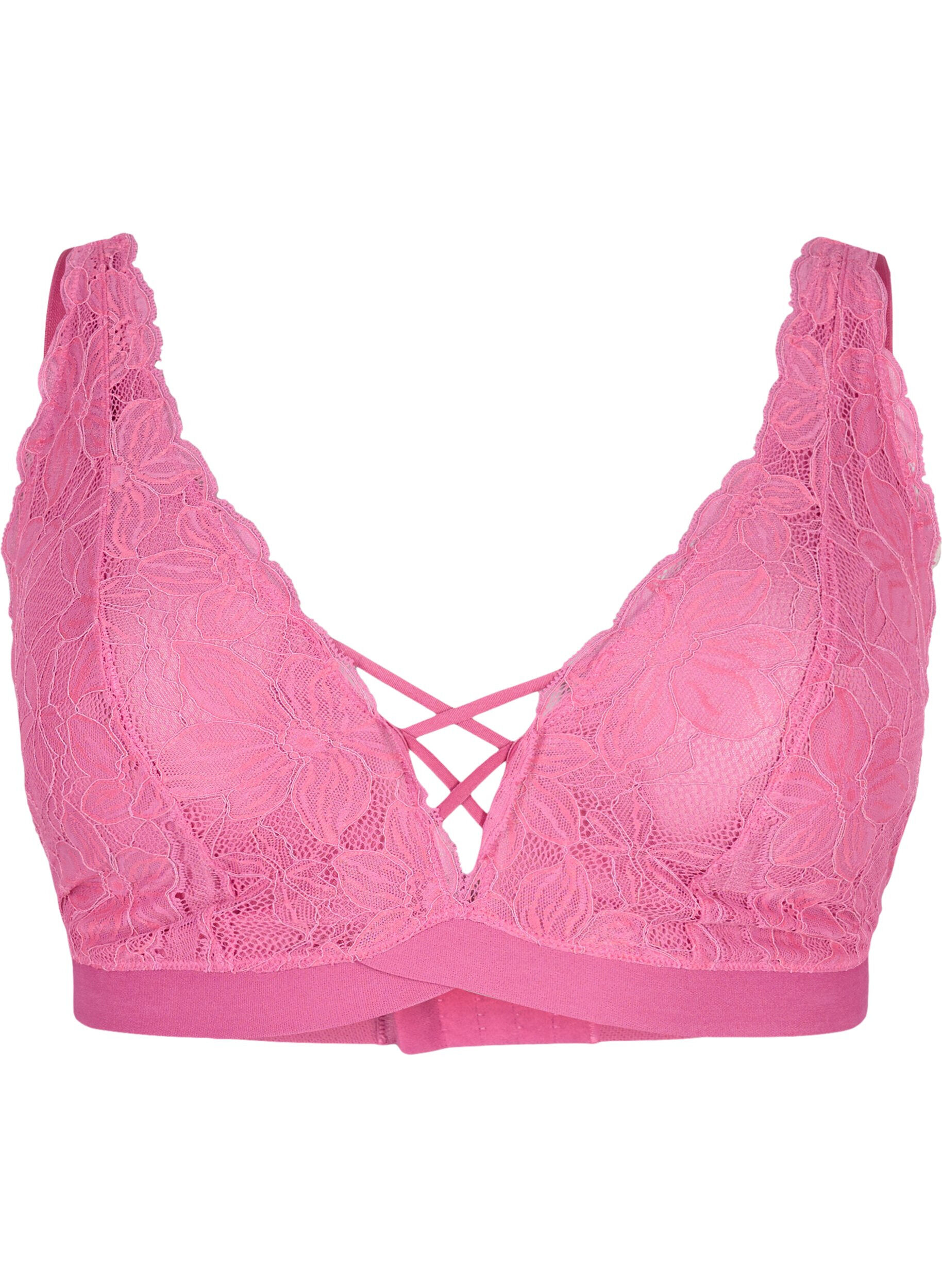 Zizzi Support the breasts - Soutien-gorge en dentelle avec d&eacute;tails , Rose, Packshot image number 0