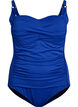 Maillot de bain drap&eacute; avec bonnets rembourr&eacute;s, Bleu, Packshot image number 0