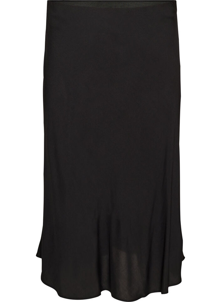Jupe en viscose avec une ceinture &eacute;lastique, Noir, Packshot image number 0