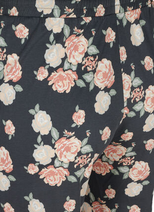 Bas de pyjama fleuri en coton, Blue Flower AOP, Packshot image number 3