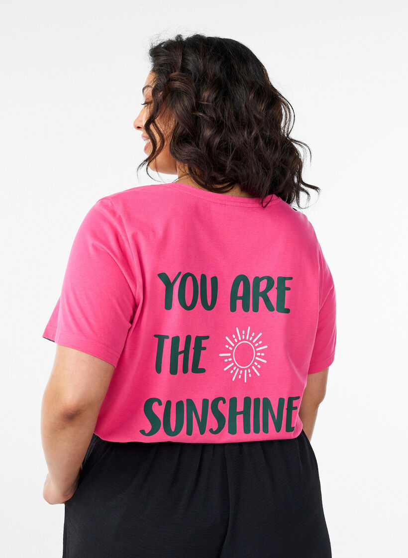 T-shirt imprim&eacute;, Rose, Model image number 0