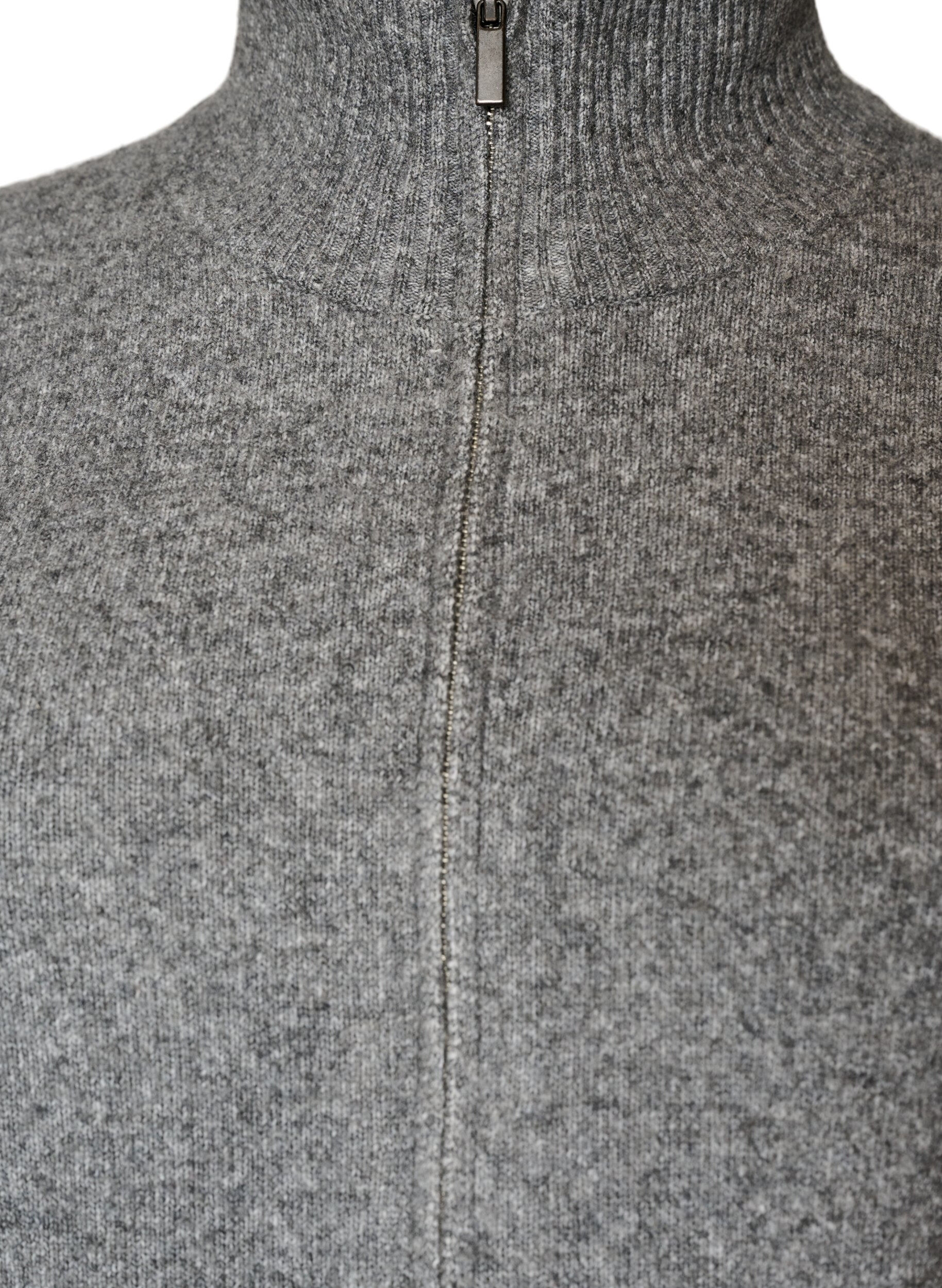 ZizziGilet en maille &agrave; col montant et fermeture zipp&eacute;e, Gris, Packshot image number 2
