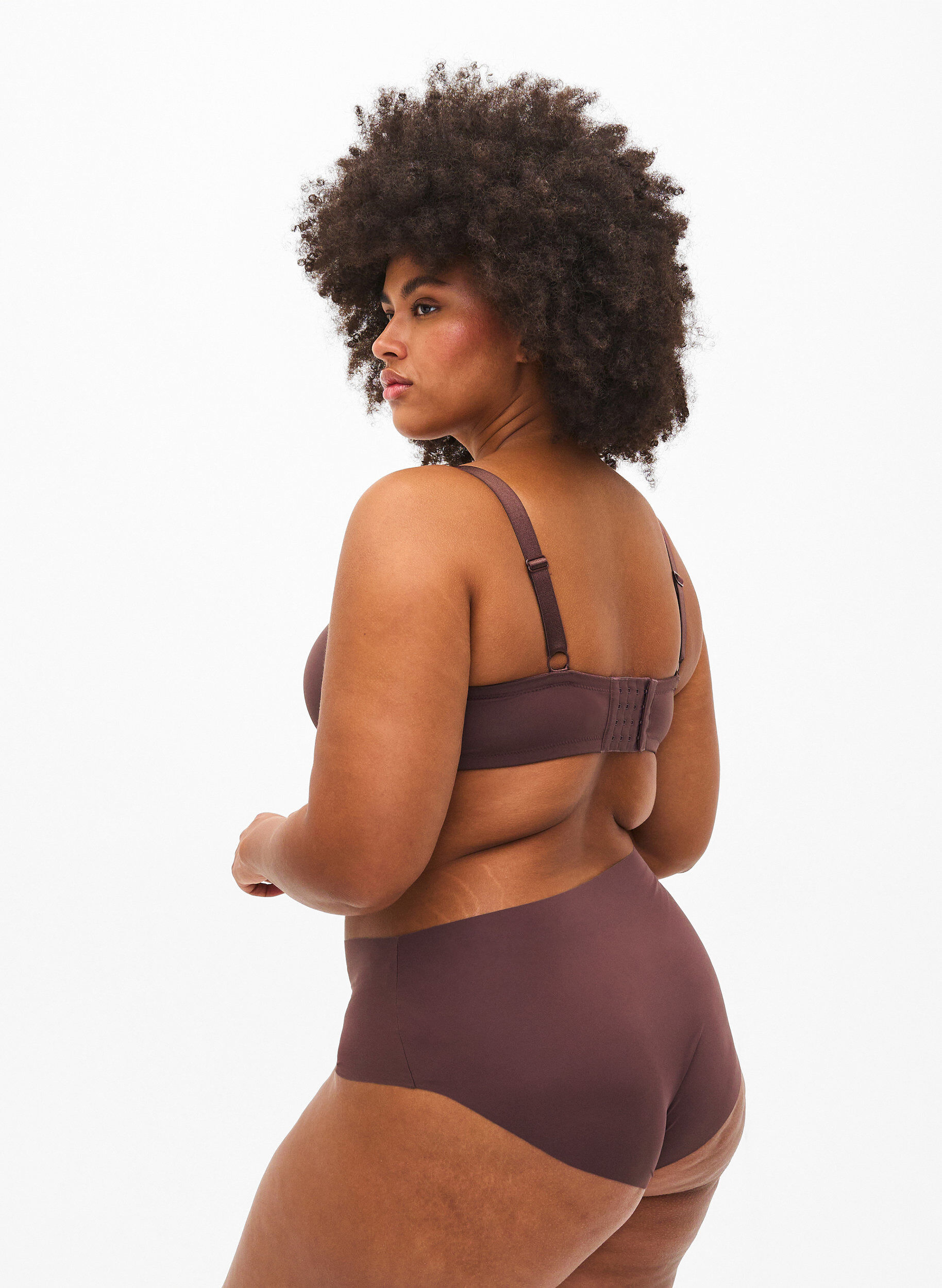 Zizzi Culottes invisibles avec taille r&eacute;guli&egrave;re, Chicory Coffee, Model image number 1