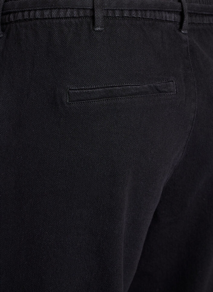 Jean ample &agrave; ceinture &eacute;lastique et cordon de serrage, Noir, Packshot