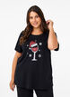 T-shirts de Noël en 100 % coton, Black w. Wine, Model image number 0