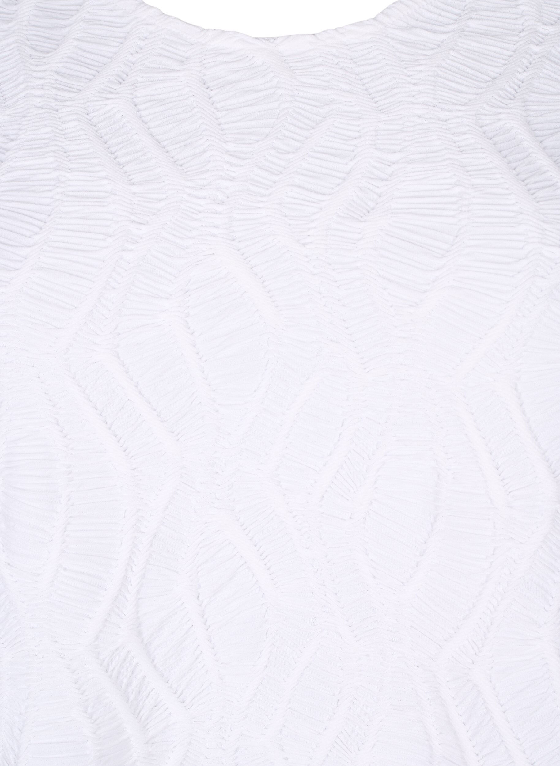 Zizzi Chemisier textur&eacute; &agrave; manches courtes, Bright White, Packshot image number 2