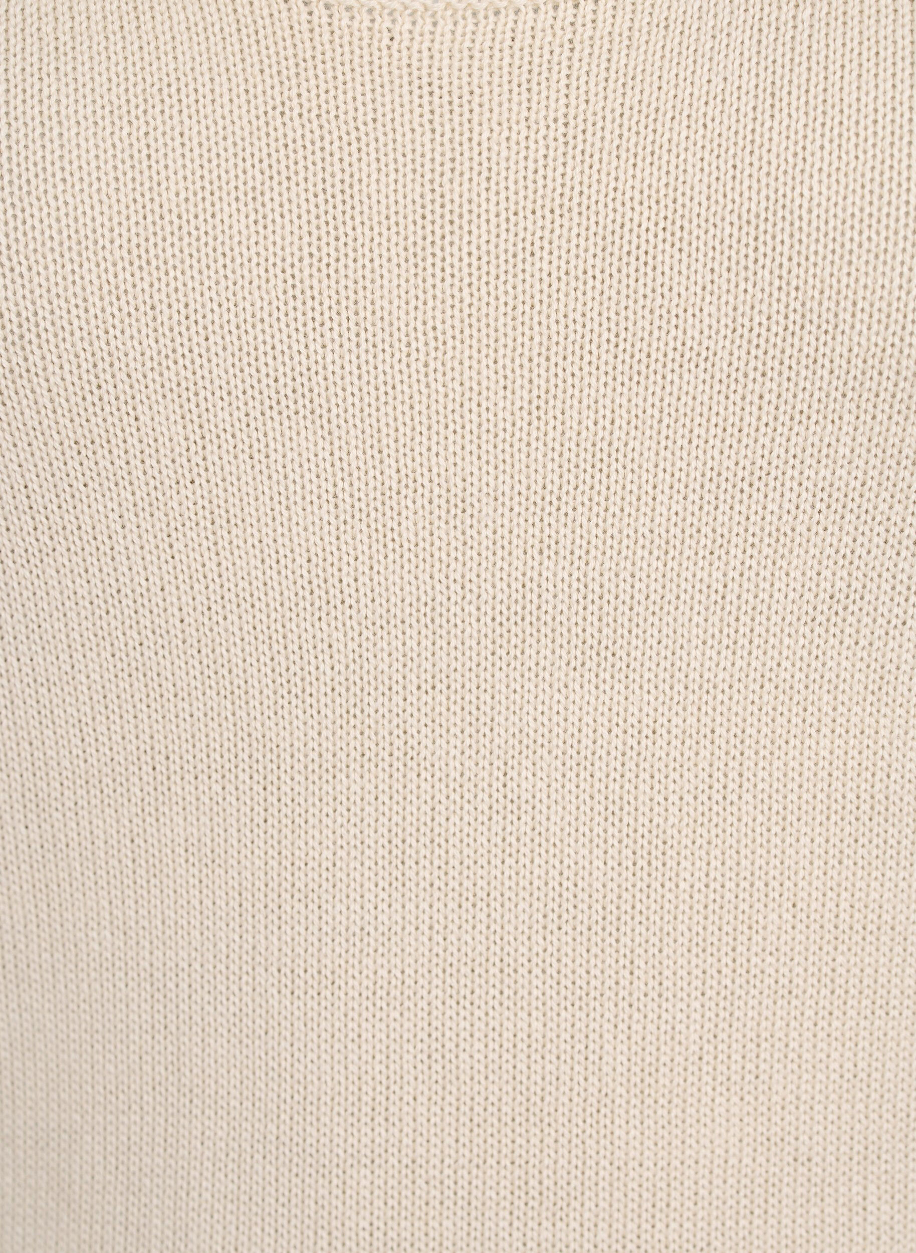 Zizzi Top sans manches en maille avec bord festonn&eacute;, Sandshell, Packshot image number 2