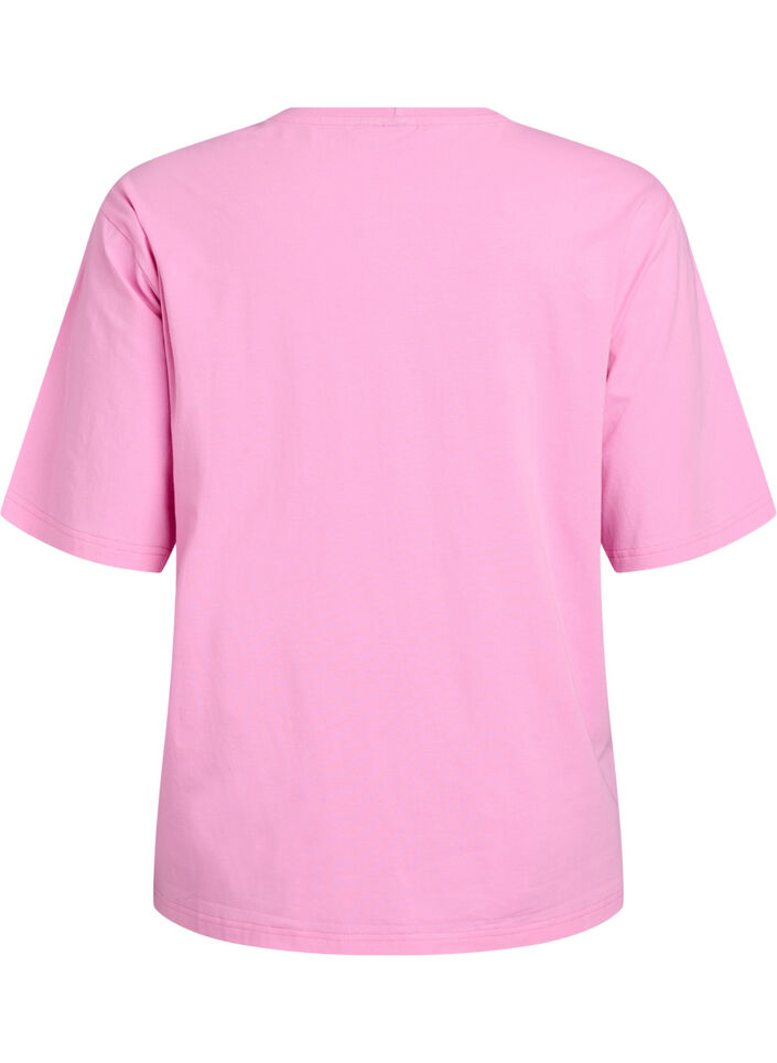 T-shirt sportif en coton bio, Rose, Packshot image number 1