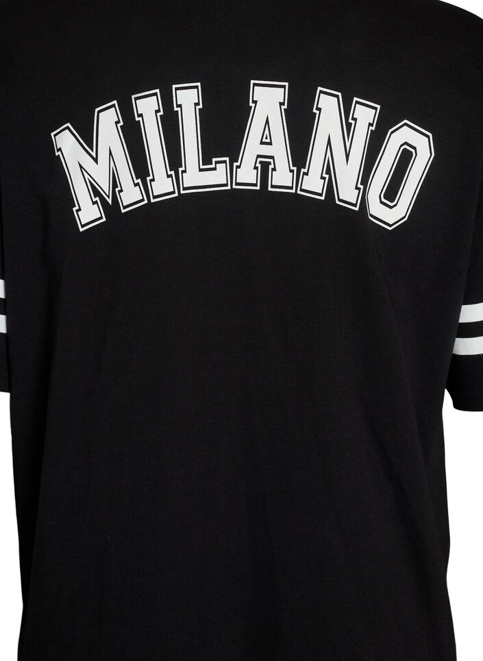 Robe T-shirt courte avec d&eacute;tails sportifs, Noir, Packshot image number 3