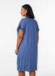 Chemise de nuit en viscose manches courtes dentelle, Bleu, Model image number 2