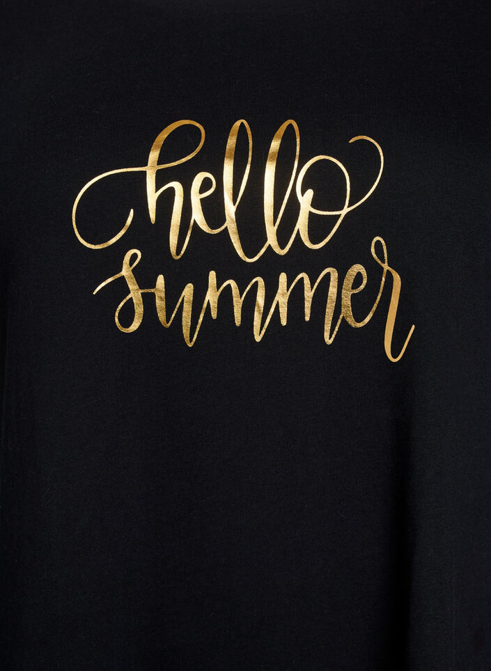 T-shirt &agrave; col rond et coupe &eacute;vas&eacute;e, Noir, Packshot image number 2