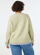 Blouse en maille avec bordure en dentelle &agrave; l'ourlet, Vert clair, Model image number 2