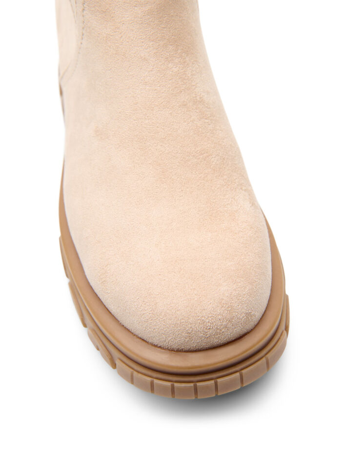Bottines &agrave; semelle &eacute;paisse en su&eacute;dine, Beige, Packshot image number 3