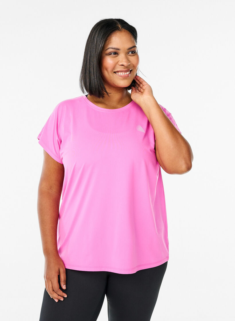 T-shirt de sport uni, Rose, Model image number 0