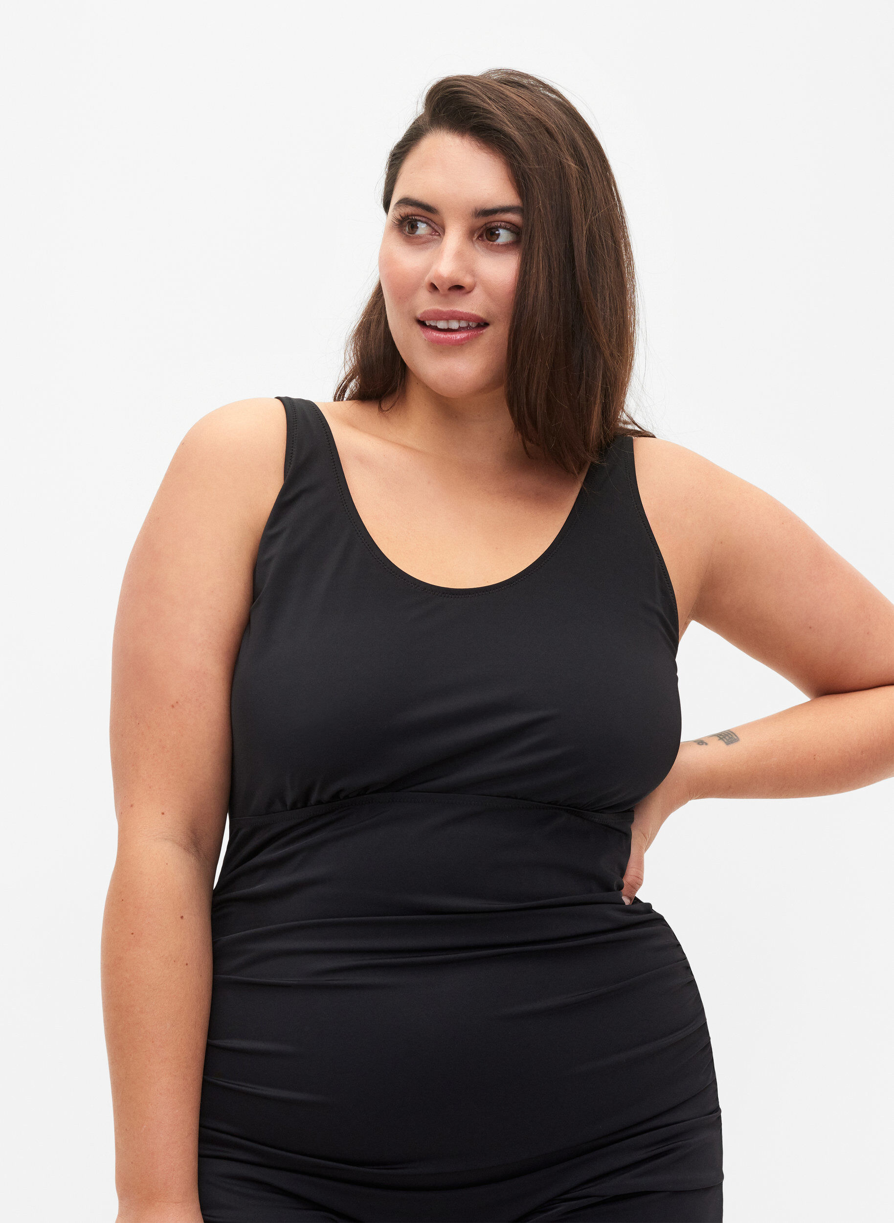 Zizzi Maillot de bain shorty, Noir, Model image number 2