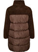 Doudoune mi-longue avec polaire teddy, Marron, Packshot image number 1