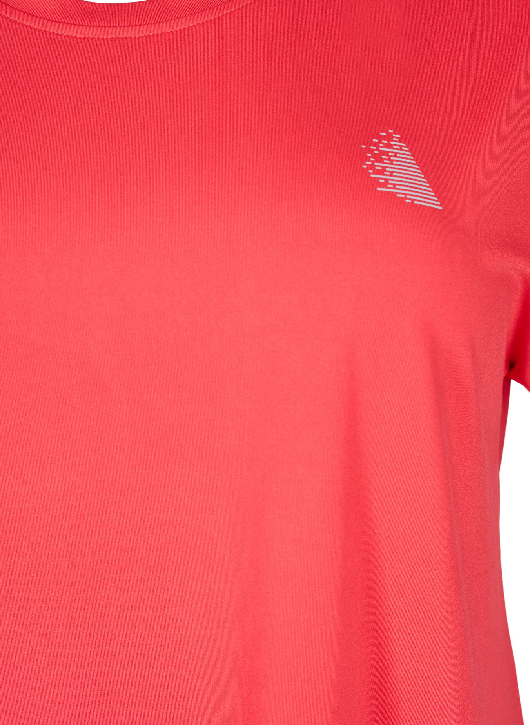 Zizzi T-shirt de sport uni, Rouge, Packshot image number 2