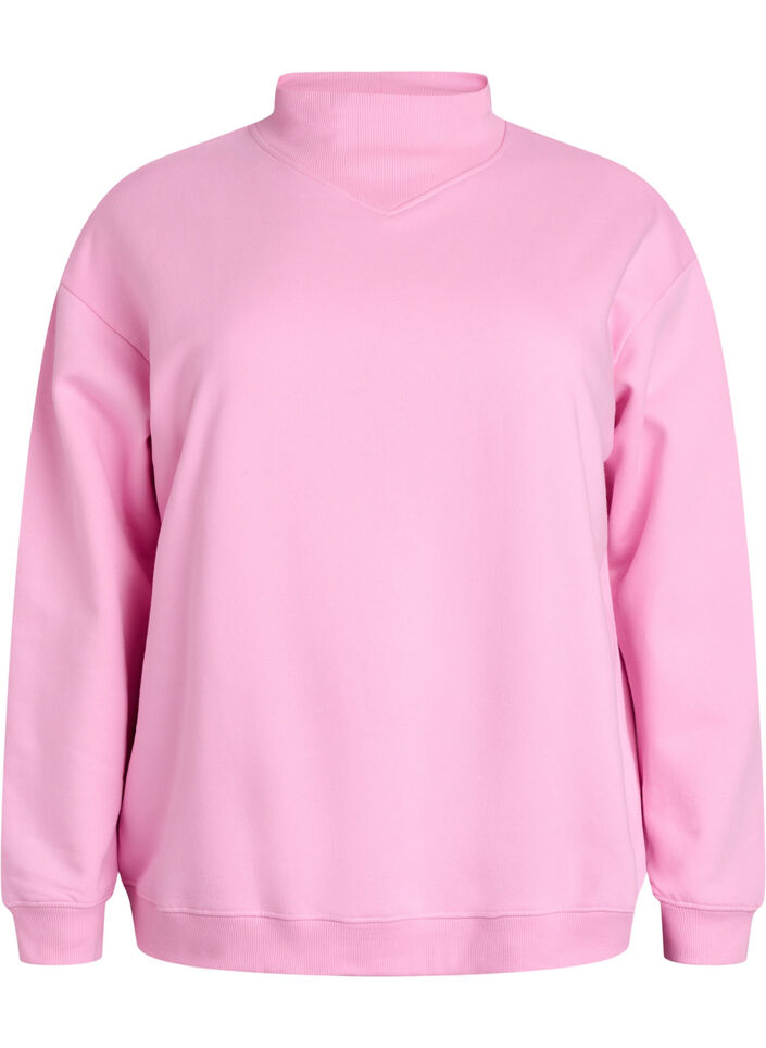 Sweatshirt à col montant et manches longues, Rose, Packshot image number 0