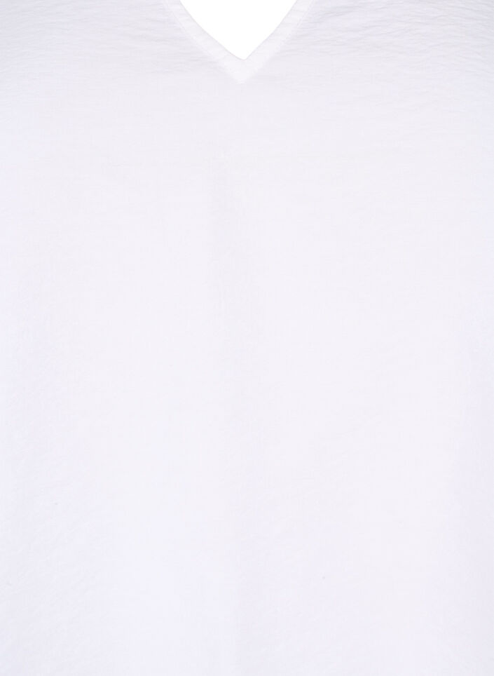 Chemisier à manches courtes en viscose avec broderie, Blanc, Packshot image number 2